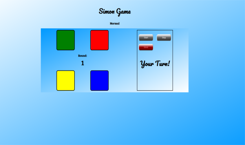 Screenshot of Simon Game