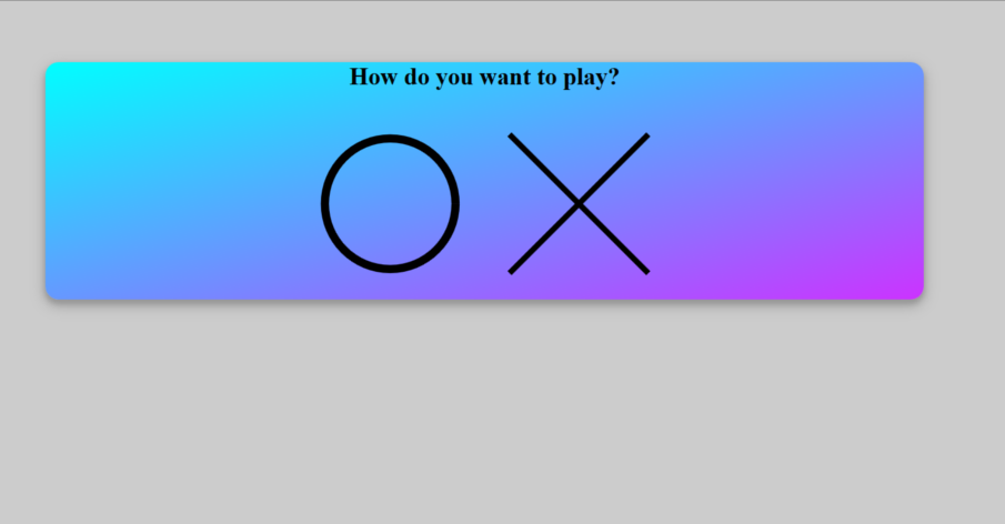 Screenshot of tic tac toe game